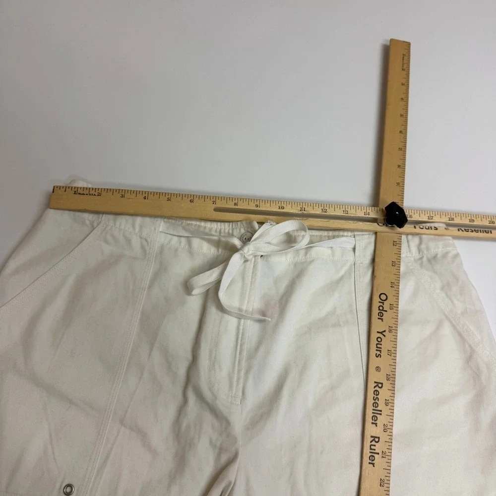 Lauren Ralph Lauren Shorts Womens 16W White Cotton Cargo Utility Drawstring‎